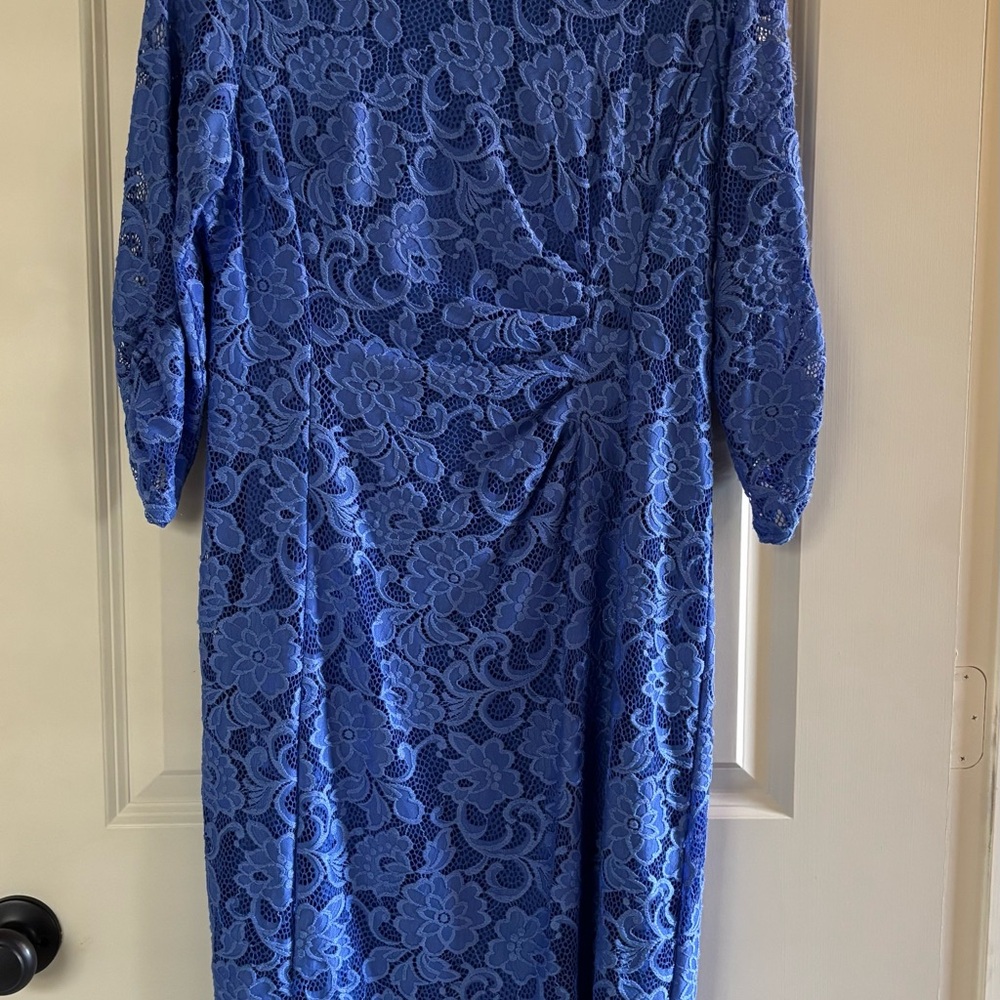 T Tahari Royal Blue Floral Lace Dress